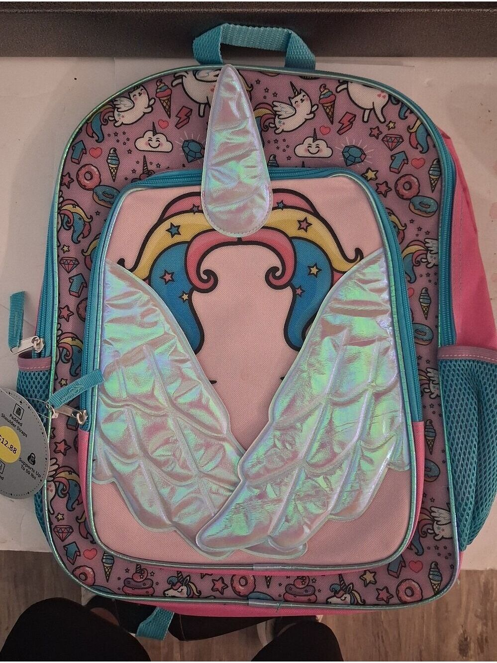 Magical Unicorn Cat Ice Cream & Donuts School Backpack - Wonder Nation